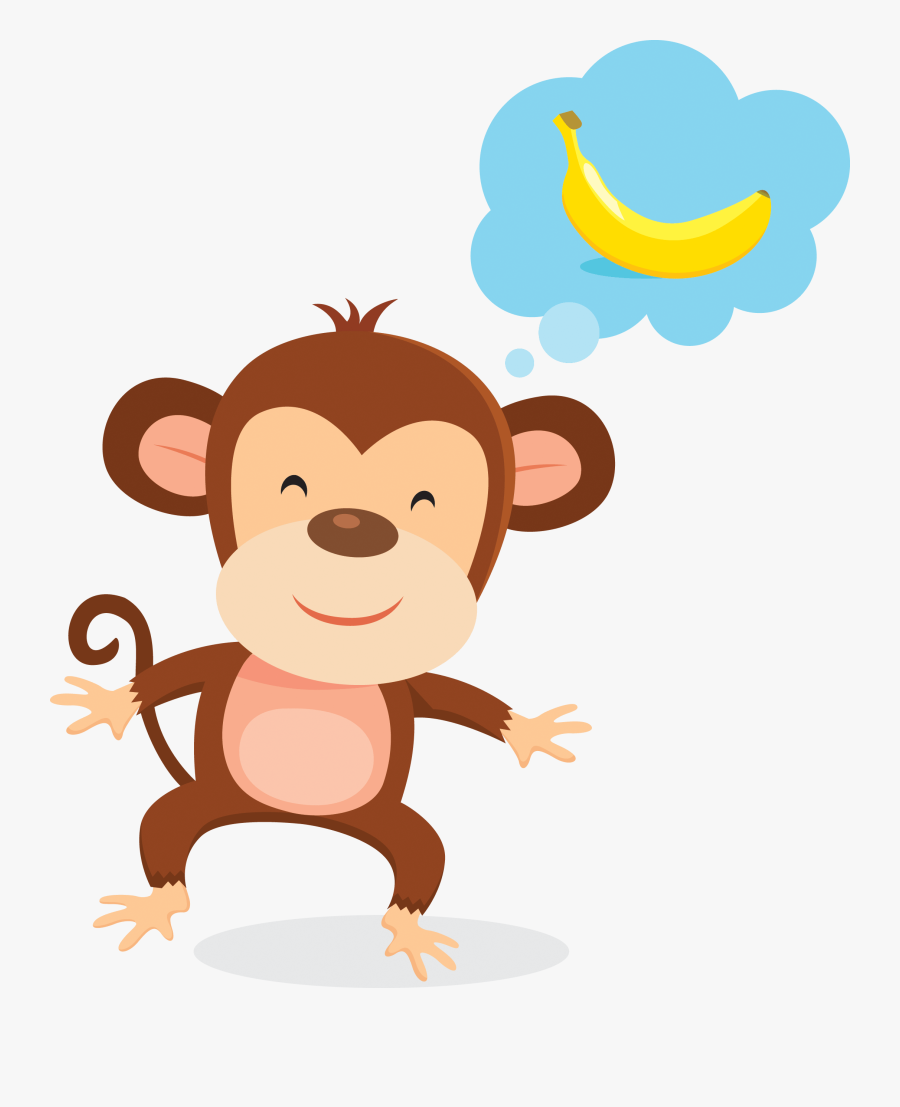 Monkey Thinking Of Banana, Transparent Clipart