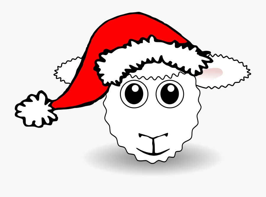 Cartoon Sheep Clipart - Cartoon Santa Hat No Background, Transparent Clipart
