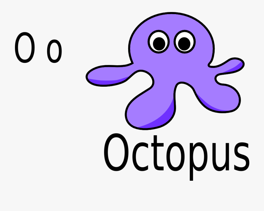 O For Octopus - Cartoon Octopus, Transparent Clipart
