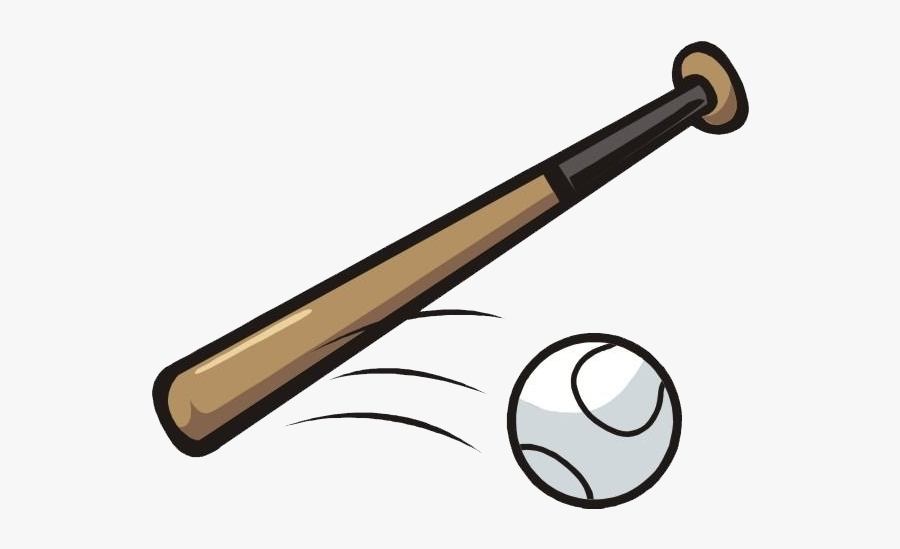 Baseball Bat Rounders Cartoon Clip Art - Cartoon Baseball Bat, Transparent Clipart