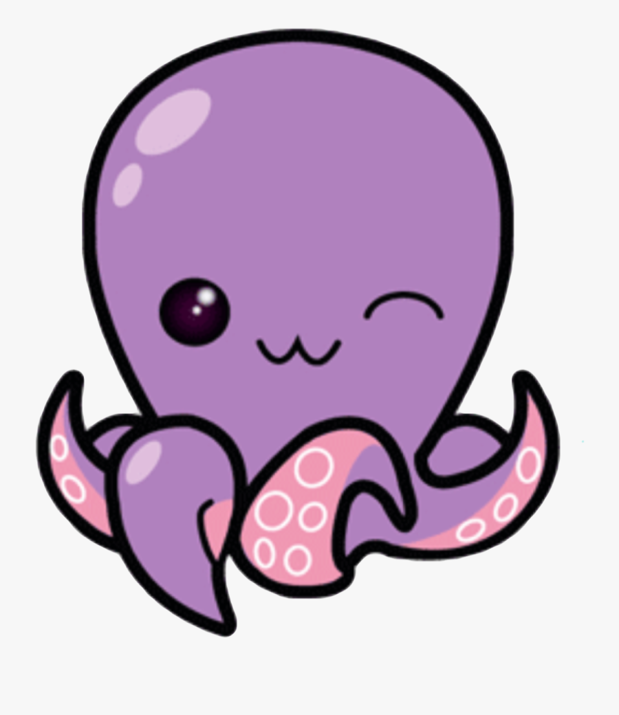 Kawaii Cute Octopus Squid Purple Sea Creature Seacreatu - Cute Sea Creature Drawings, Transparent Clipart