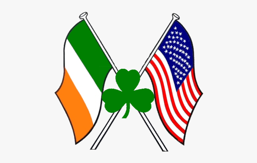 American Flag And Irish Shamrock - Ireland And American Flag, Transparent Clipart