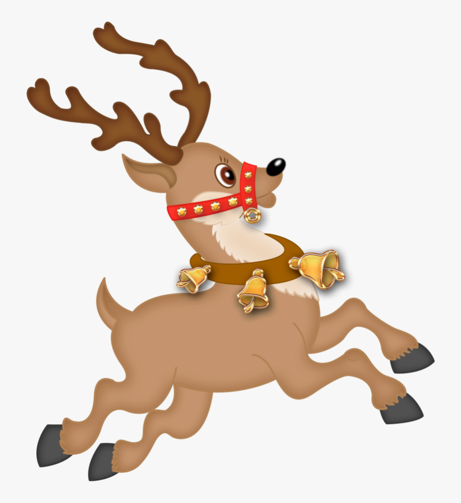 Christmas Deer Clipart - Renne Du Pere Noel, Transparent Clipart