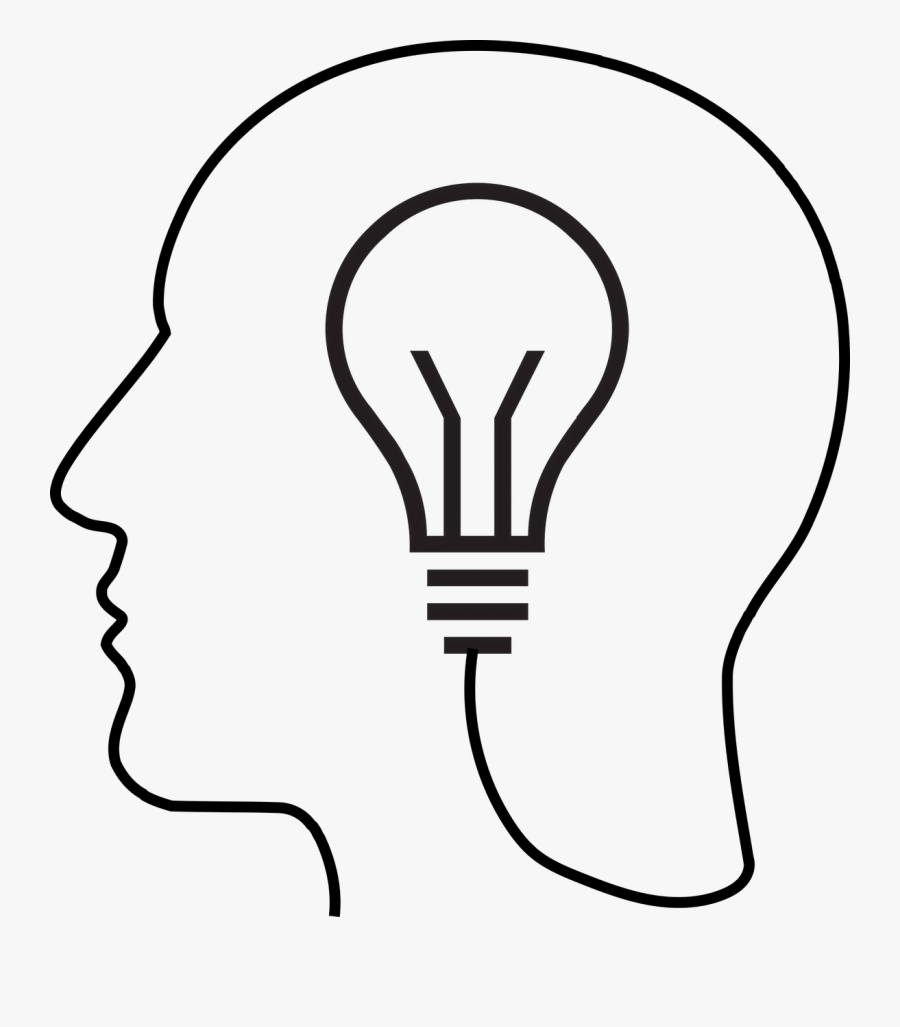 Transparent Open Book Silhouette Png - Clip Art Brain Light Bulb, Transparent Clipart