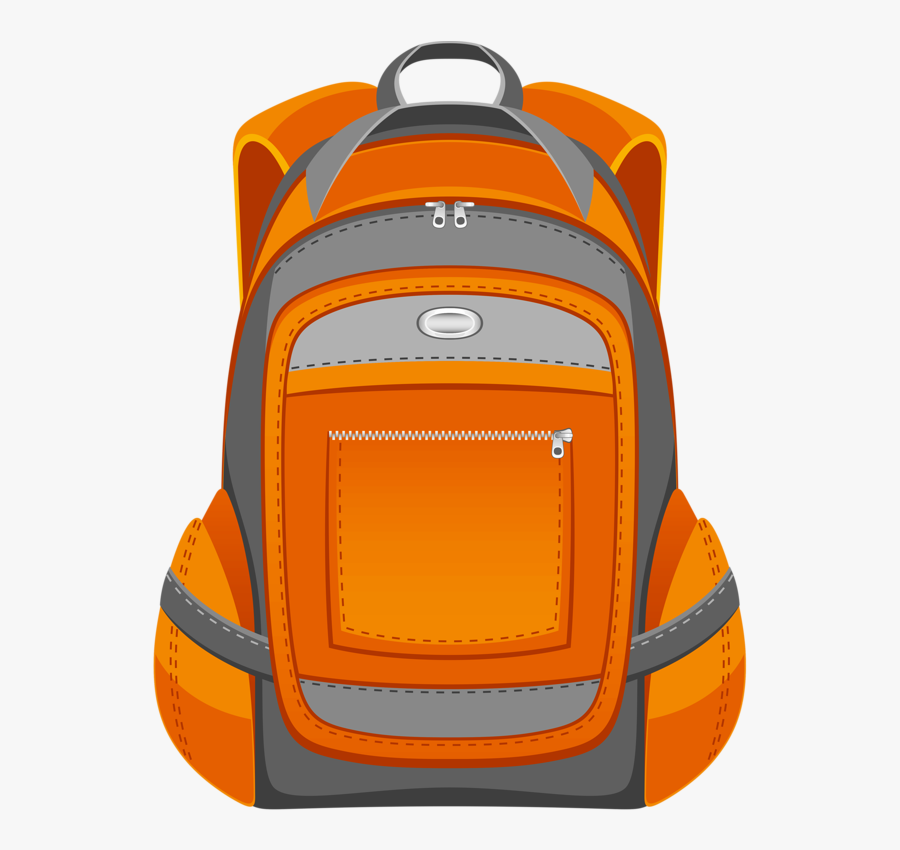 Transparent Backpack Clipart Png - Orange School Bag Clipart, Transparent Clipart