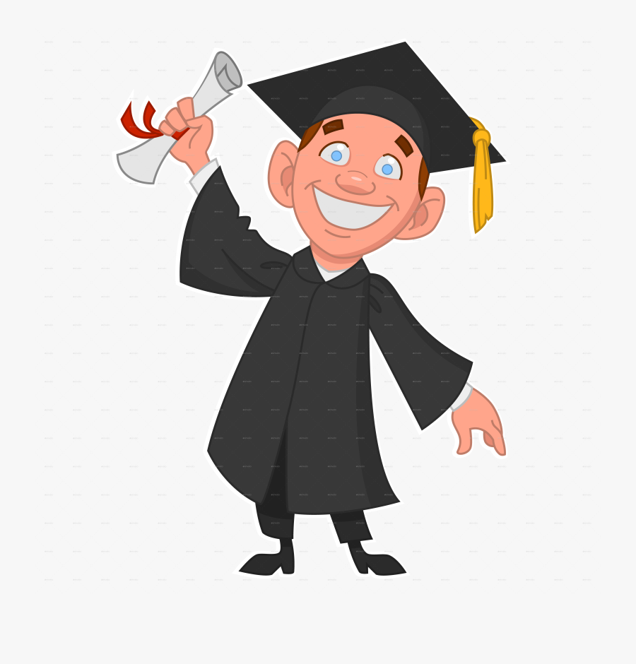 Graduation Clipart Daycare - University Student Cartoon Png, Transparent Clipart