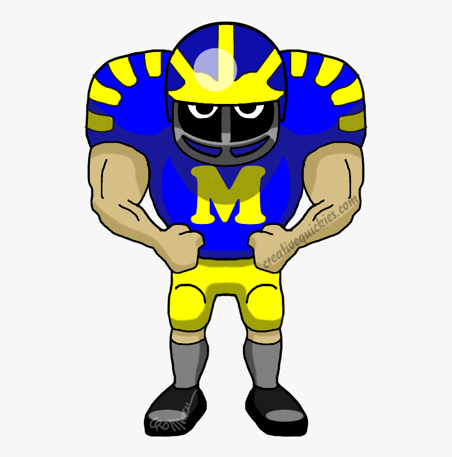 Ann Arbor Michigan Wolverines - Cartoon Eagles Football Player, Transparent Clipart