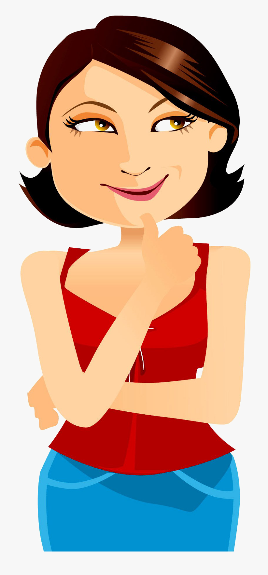 Thinking Woman Png Image Free Download - Transparent A Woman Clipart Png, Transparent Clipart