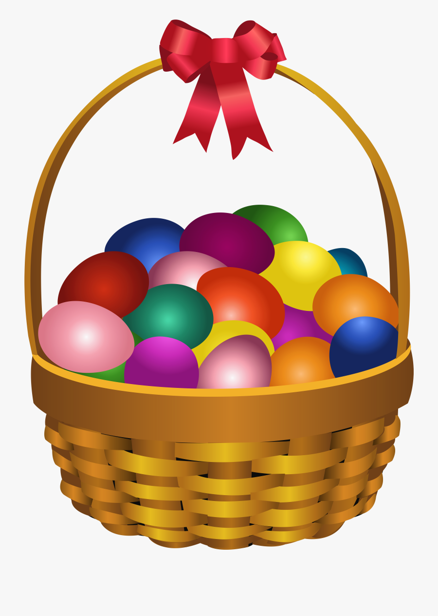 Easter Eggs In Basket Transparent Png Clip Art Image - Fruit Basket Clip Art, Transparent Clipart