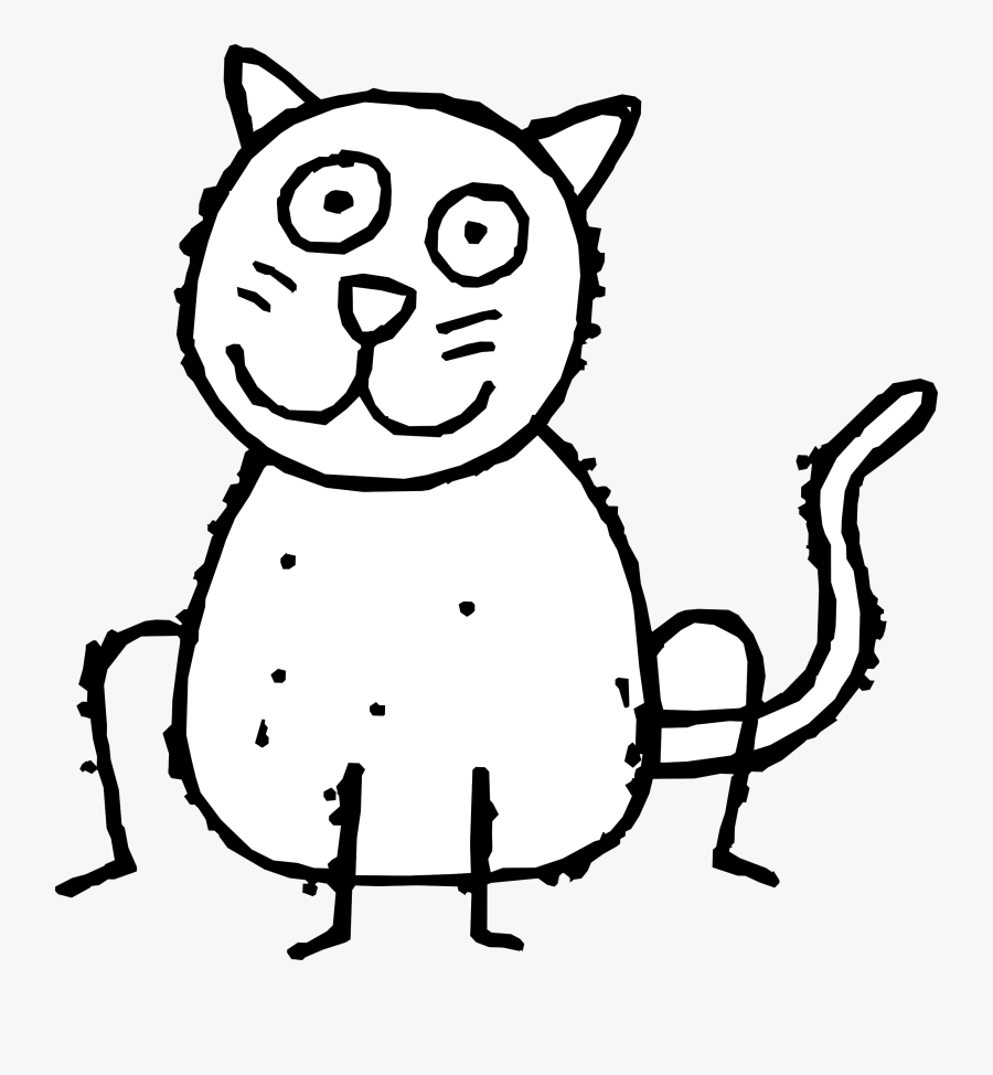 Sheep Head Clipart Black And White - Black And White Cartoon Cat Clipart, Transparent Clipart