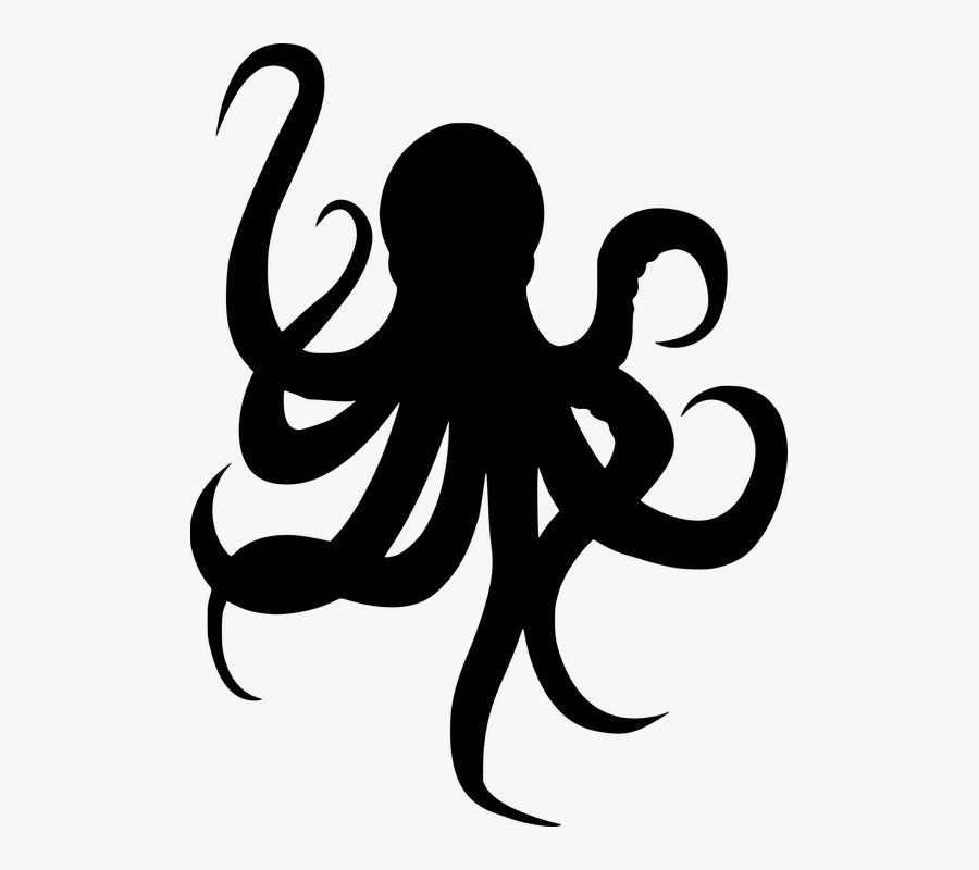 Clip Art Black And White Octopus - Octopus Vector , Free Transparent Clipar...