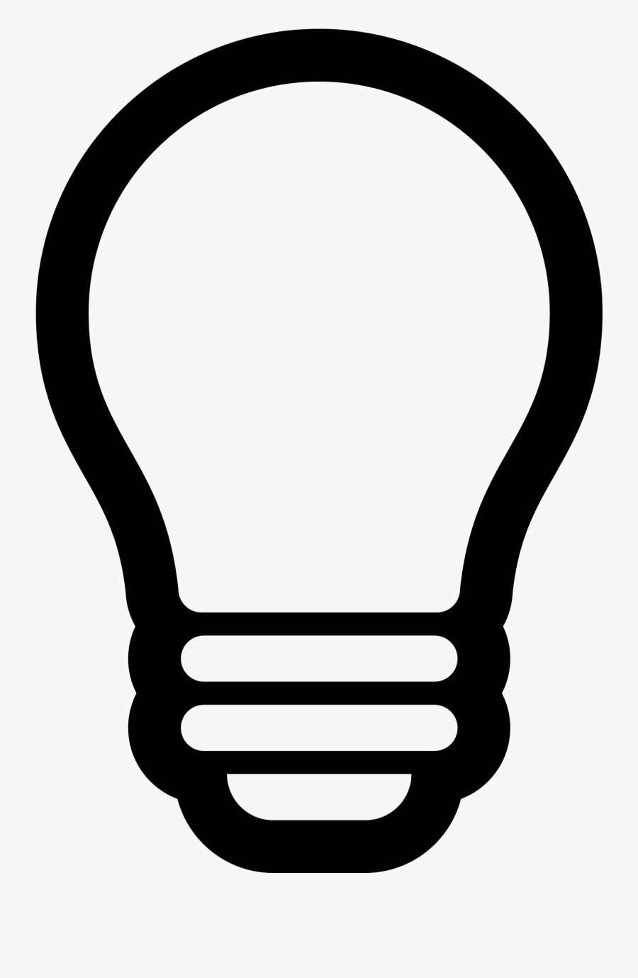 Lightbulb Clipart Simple - Light Bulb Icon Outline, Transparent Clipart