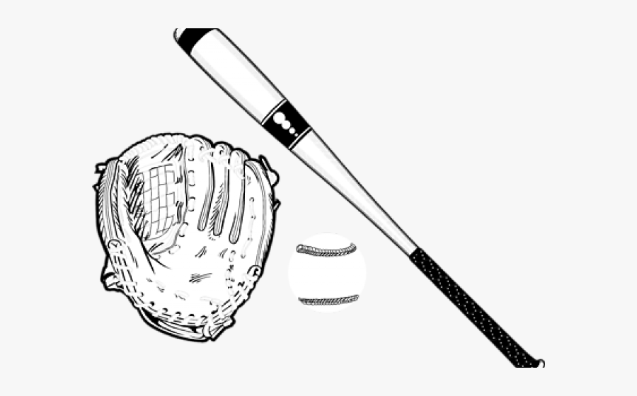 Baseball Bat Illustration - Baseball Glove Sketch Transparent, Transparent Clipart