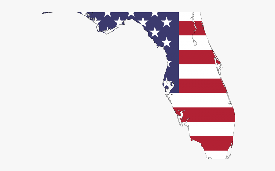Transparent Us Flag Png - Florida State With American Flag, Transparent Clipart