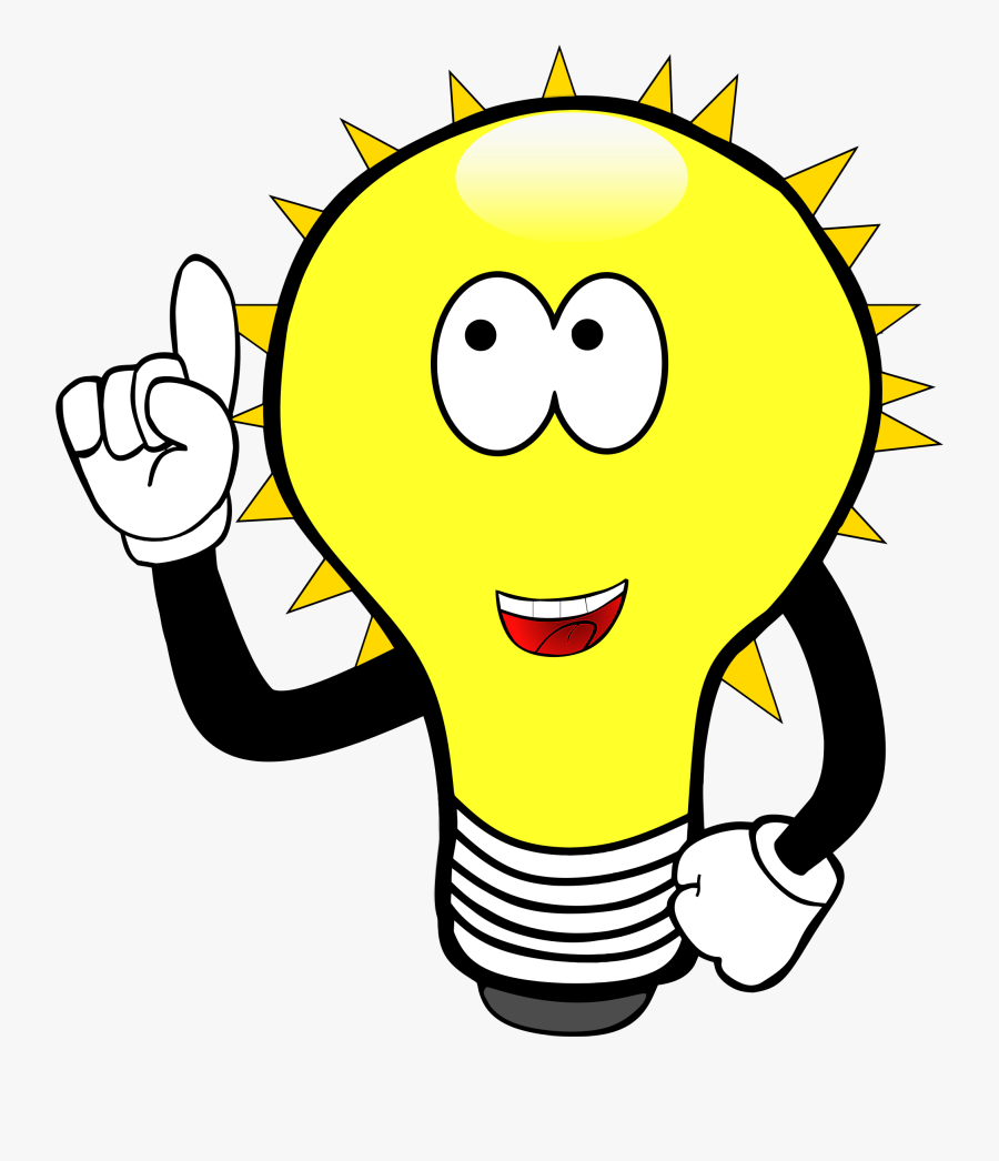 Clip Art Light Bulb Cartoon - Cartoon Light Bulb Clip Art, Transparent Clipart