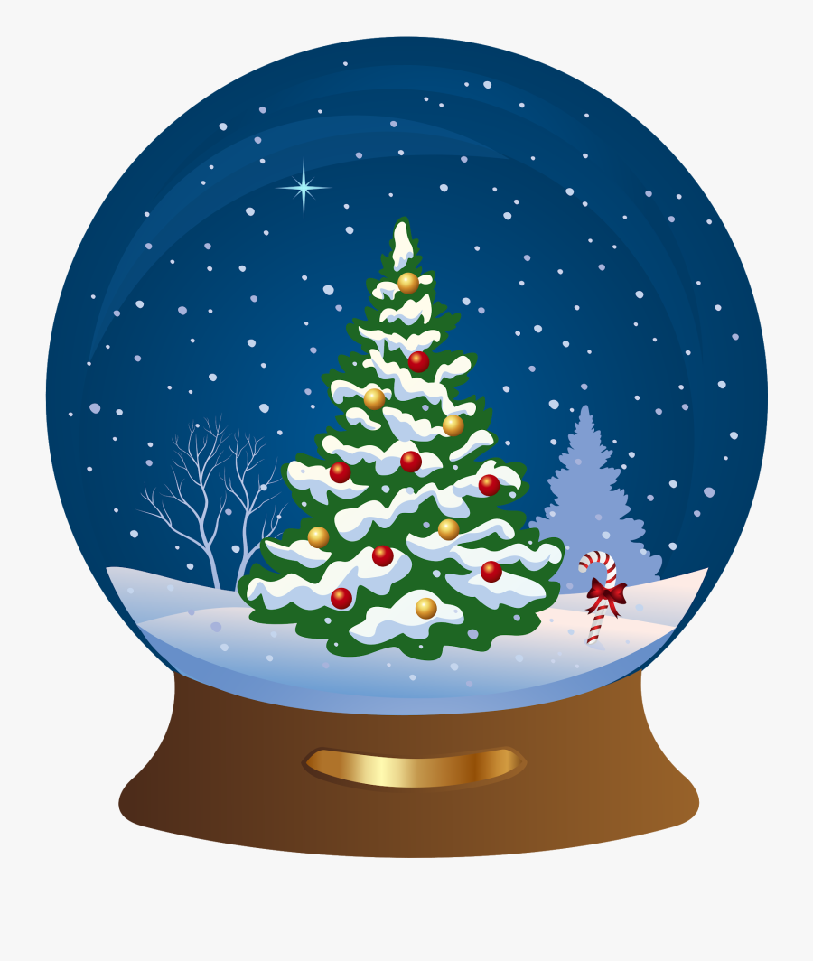 Christmas Tree Snowglobe Transparent - Transparent Background Christmas Clipart Png, Transparent Clipart