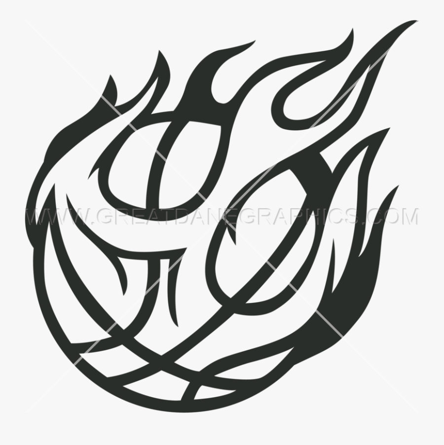 Basketball Clipart Symbol - Fire Basketball Drawing Easy, Transparent Clipart