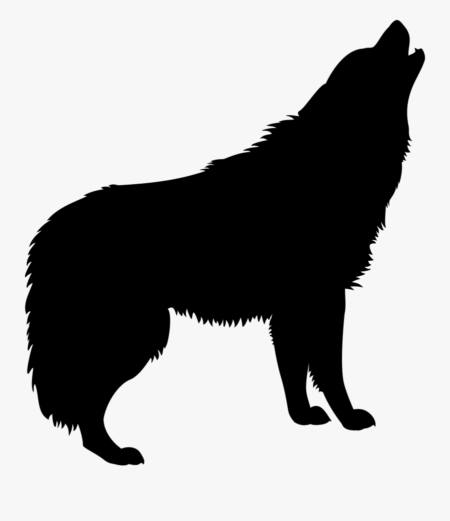Howling Wolf Silhouette Transparent-png - Wolf Howling Silhouette Png, Transparent Clipart