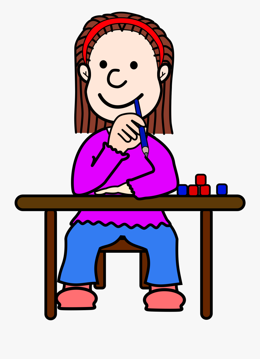 Thinking Student Clipart - Cartoon Person Thinking Transparent Background, Transparent Clipart