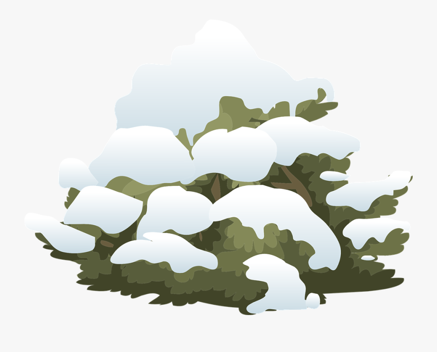 Clipart Alpine Landscape Snow Bush 01b Al1 - Bush With Snow Clipart, Transparent Clipart