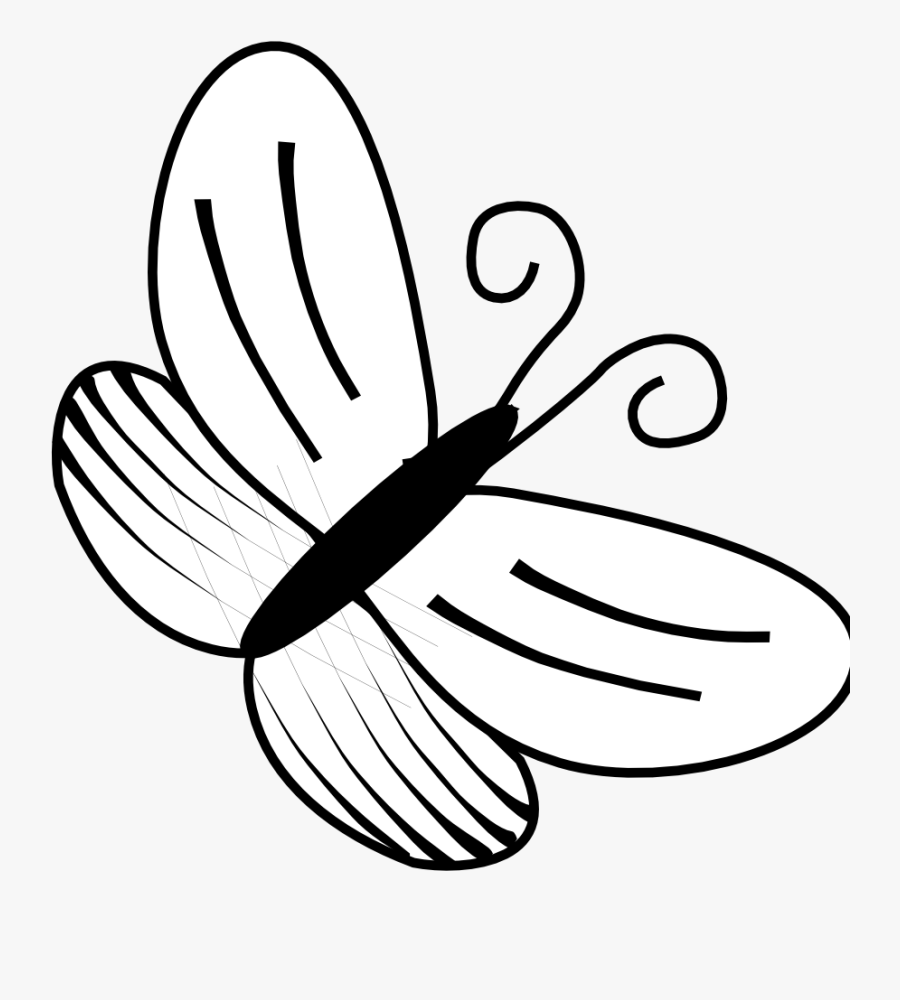 Octopus - Clipart - Black - And - White - Butterfly Black N White Clipart, Transparent Clipart