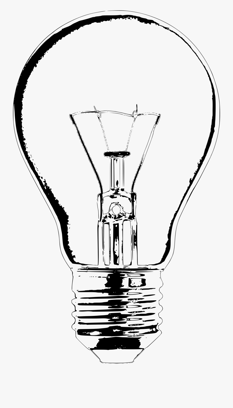 Clip Art Lightbulb Sketch - Light Bulb Art Drawing, Transparent Clipart