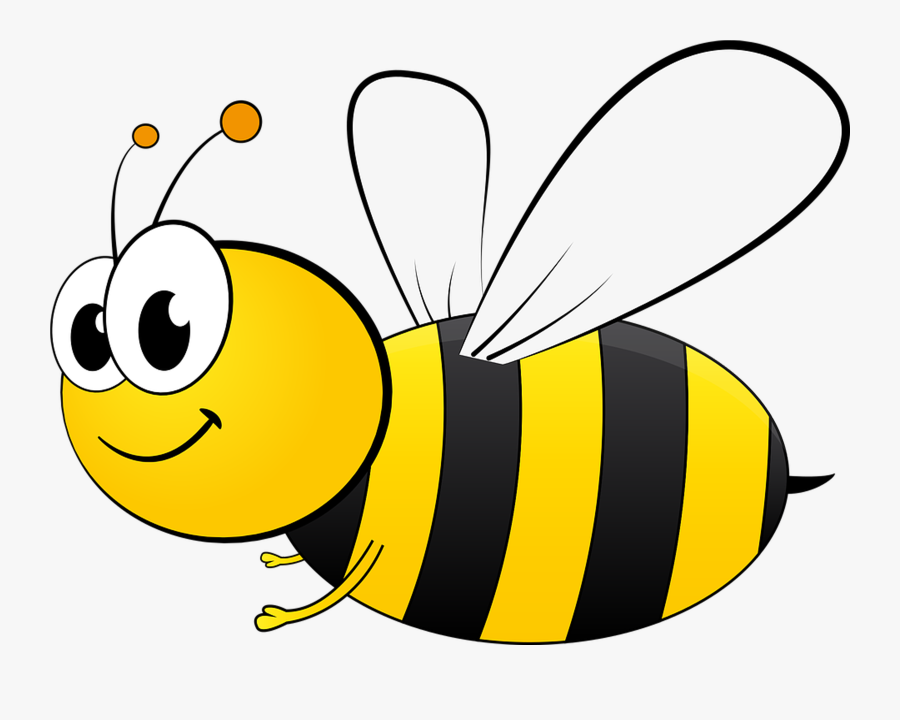 Cartoon Bee By @gdj, Cartoon Bee From Pixabay - Cartoon Honey Bee Drawing, Transparent Clipart