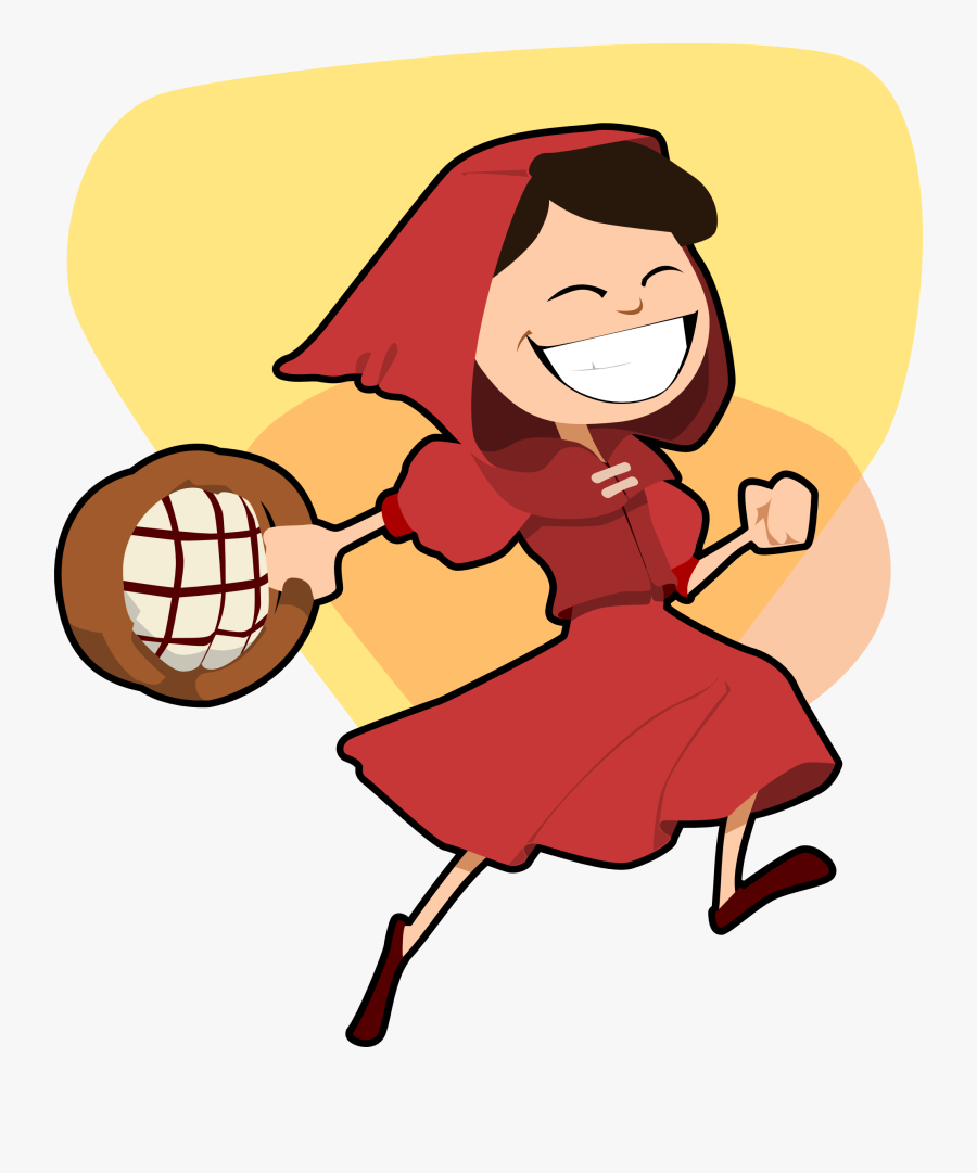 Little Red Riding Hood Art 555px - Little Red Riding Hood Running, Transparent Clipart