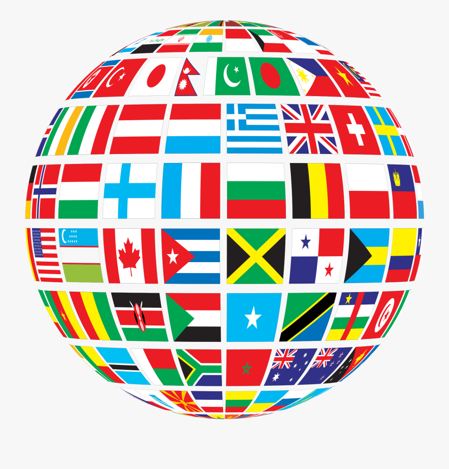 Globe Of The World - World Flag Png, Transparent Clipart