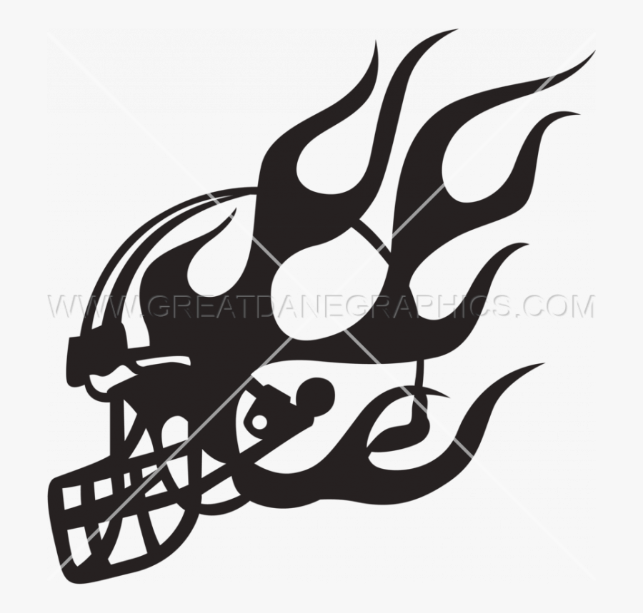 Flaming Football Clipart Flaming Football Helmet Production - Football Helmet With Flames Clipart, Transparent Clipart