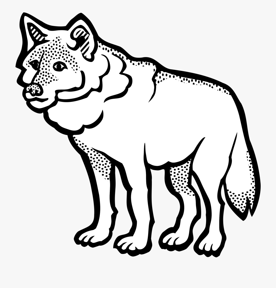 Wolf Clipart Black And White - Clip Art Black And White Wolf, Transparent Clipart