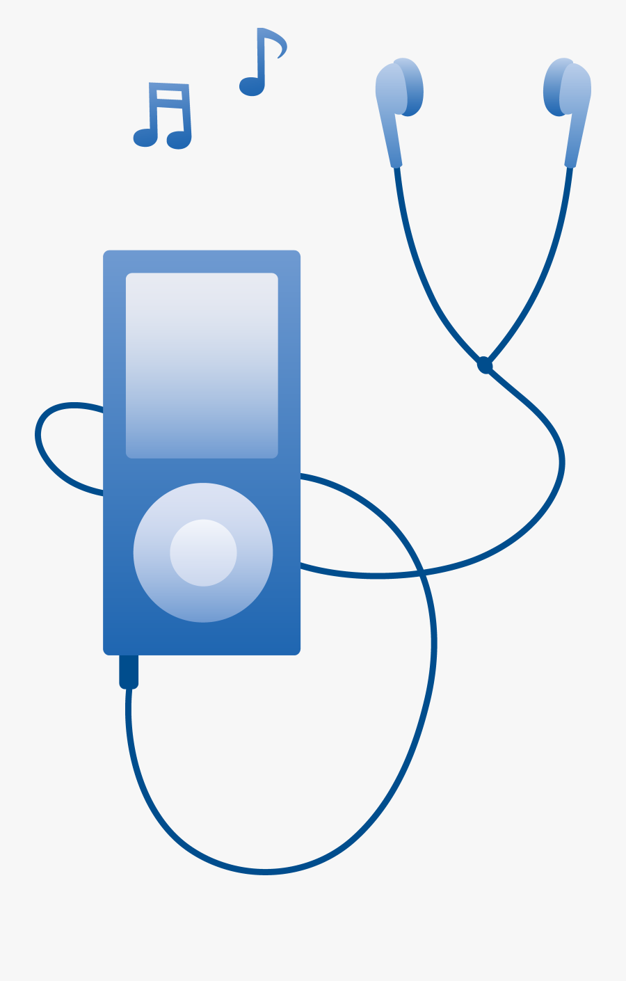 Blue Mp3 Player Playing Music Free - Music Player Clip Art, Transparent Clipart