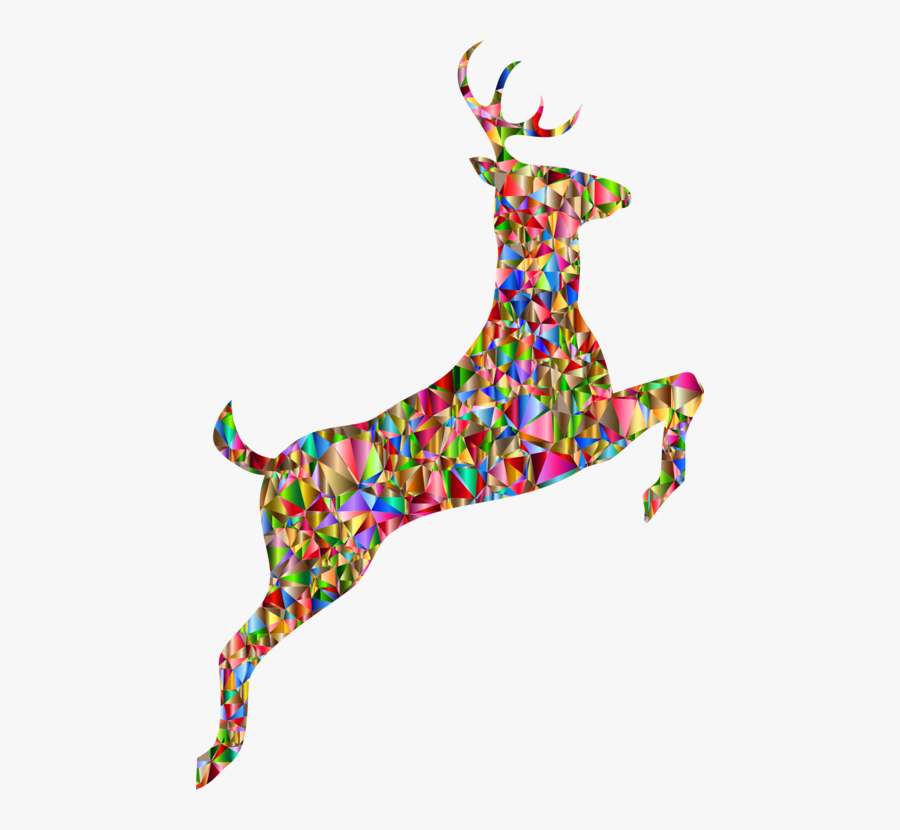 Red Silhouette Reindeer Png, Transparent Clipart