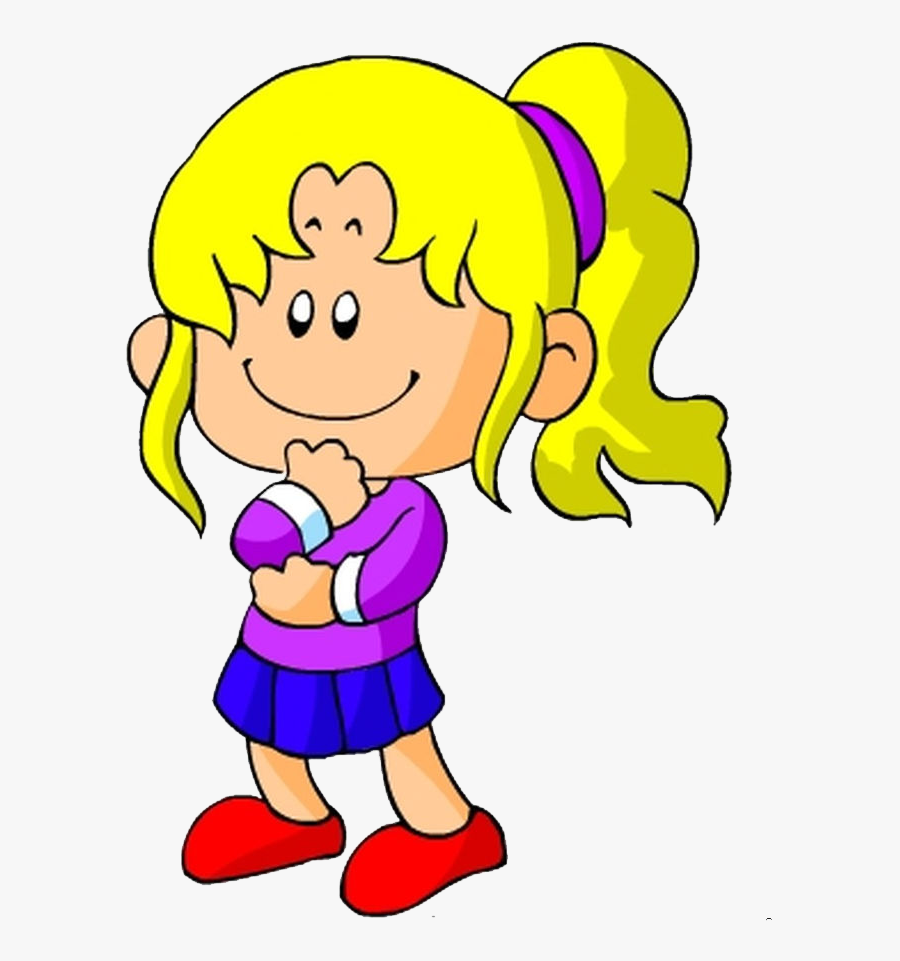 Child Thinking Png - Girl Thinking Clipart Png, Transparent Clipart
