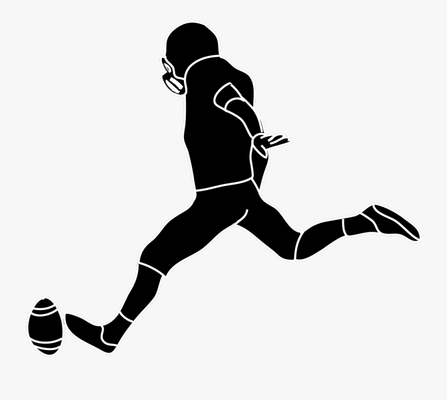 Football Silhouette Clip Art - Football Player Clipart Transparent, Transparent Clipart
