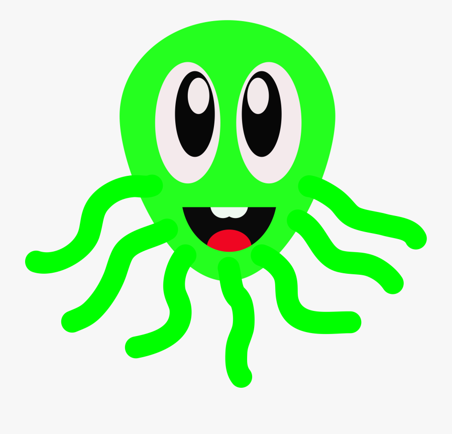 Green Clipart Octopus - Yellow Clipart Octopus, Transparent Clipart