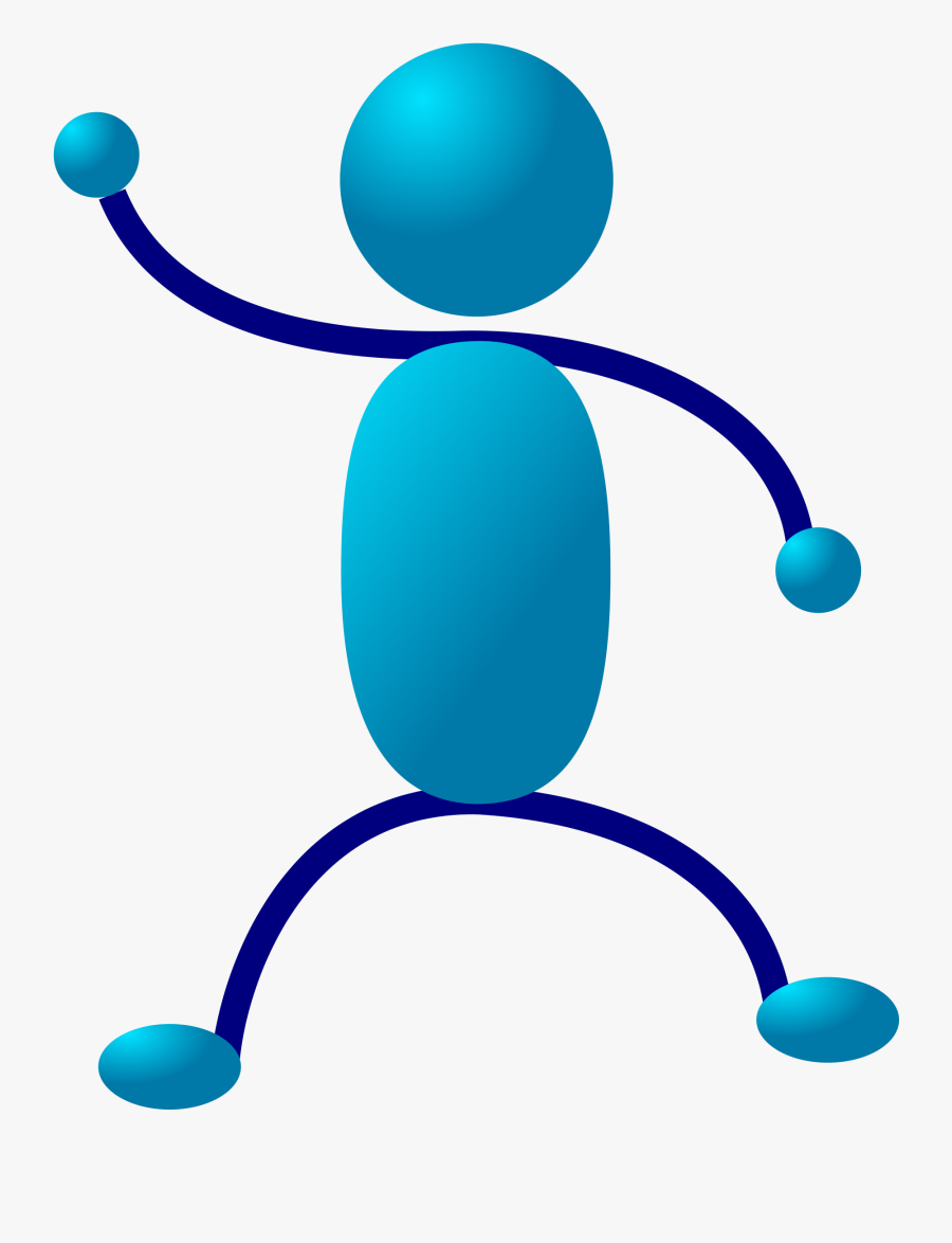 Blue Stick Man Clip Art, Transparent Clipart
