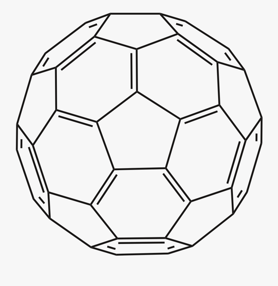 How To Draw A Football 4, Buy Clip Art - Easy Structure Of Buckminsterfullerene, Transparent Clipart