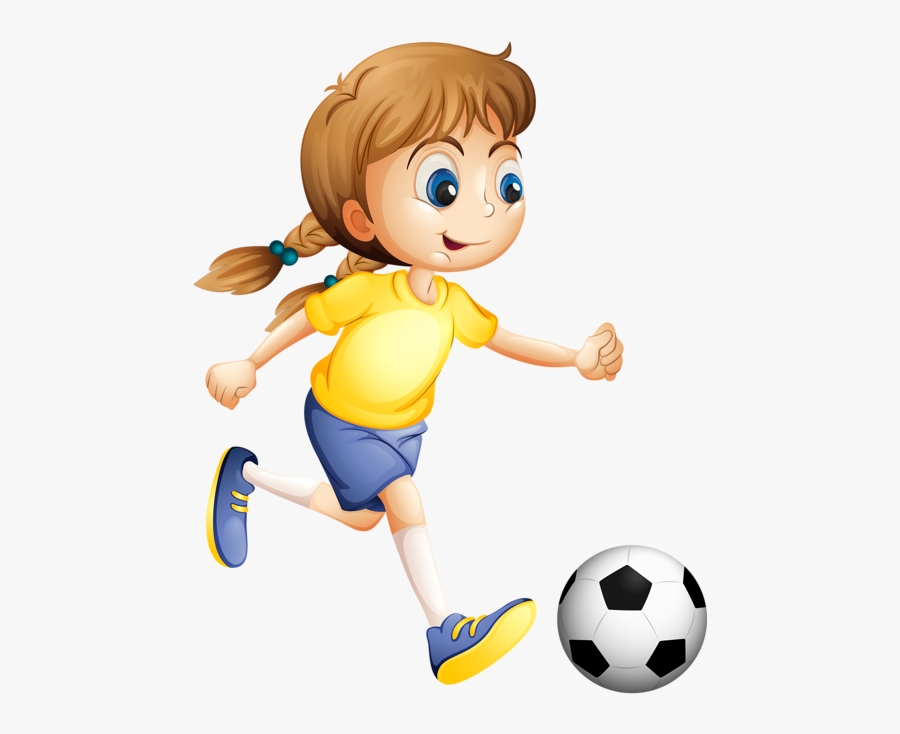 Soccer Clipart Family - Desenho Menina Jogando Bola, Transparent Clipart