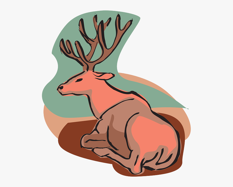 Sleeping Deer Clipart Cute, Transparent Clipart