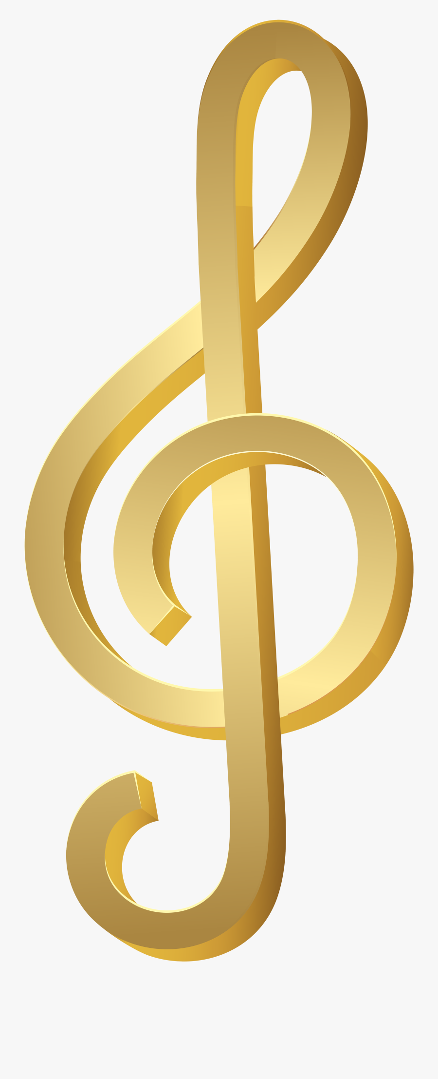 Music Clipart Clef Png - Gold Treble Clef Clipart, Transparent Clipart