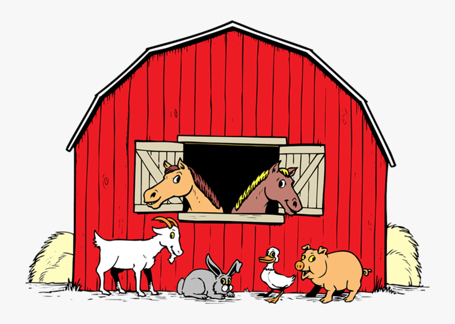 This Cute Cartoon Barn Clip A - Barn With Animals Clipart, Transparent Clipart