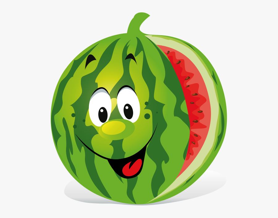 Cartoon Watermelon Svg Clip Arts - Cartoon Fruits Clipart, Transparent Clipart