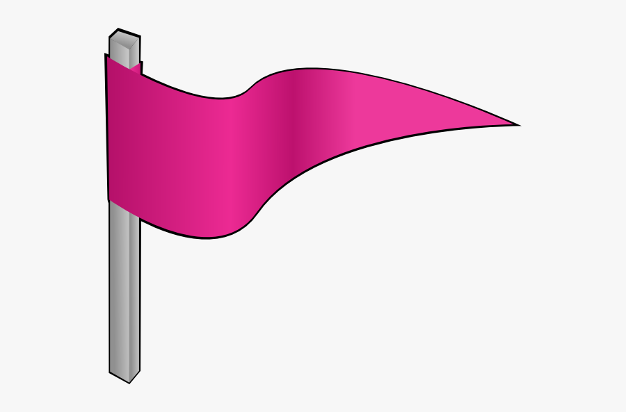 Waving Pink Flag Clip - Pink Flag Clip Art, Transparent Clipart