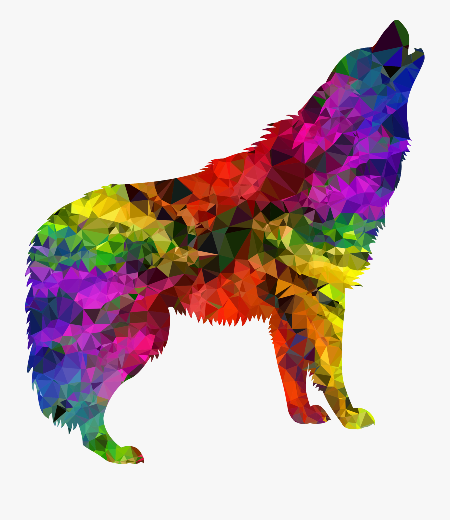 Clipart - Colorful Wolf Png, Transparent Clipart