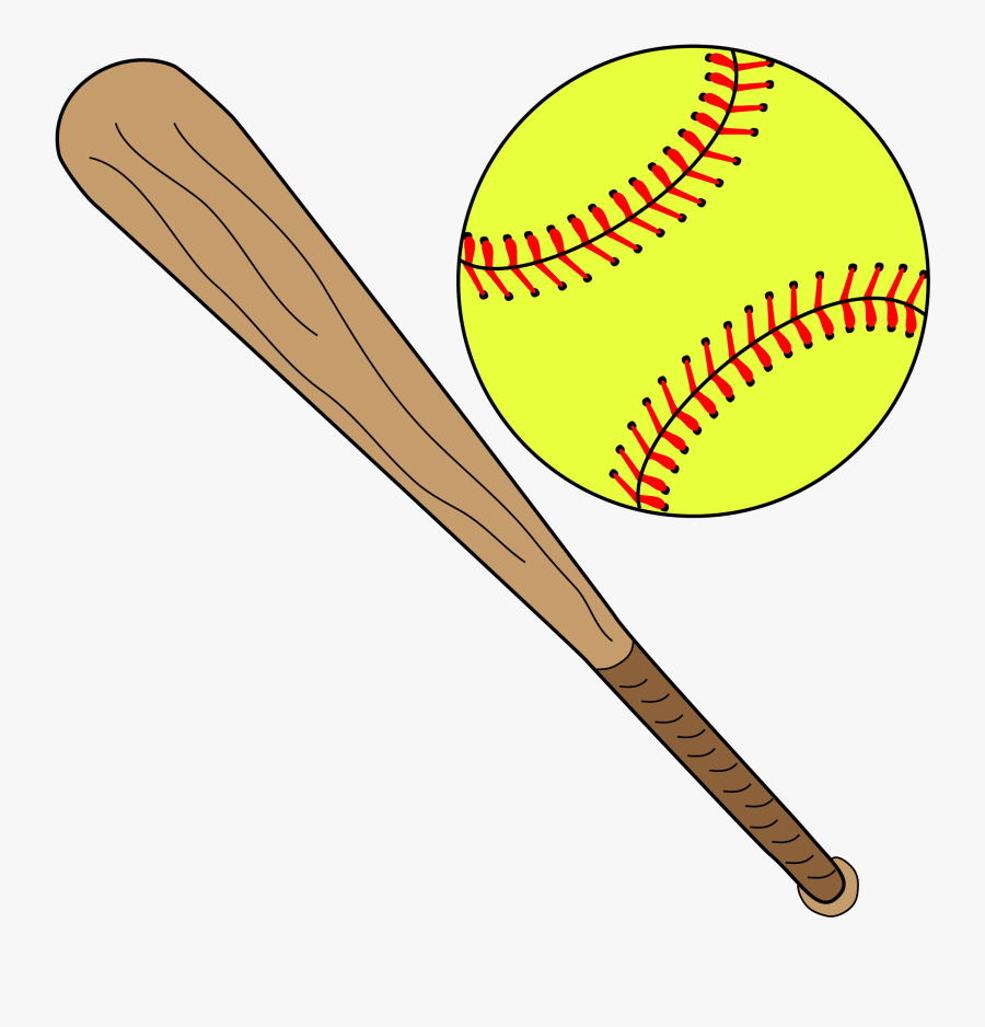 Baseball - Softball And Bat Clipart, Transparent Clipart