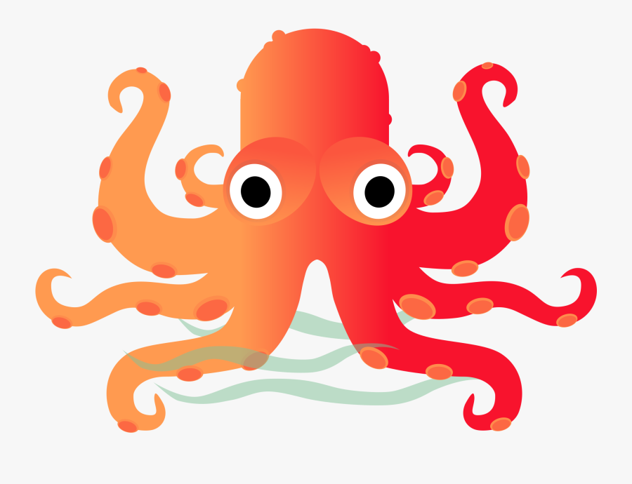 Octopus Clipart Cute Orange - รูป การ์ตูน หมึก น่า รัก, Transparent Clipart