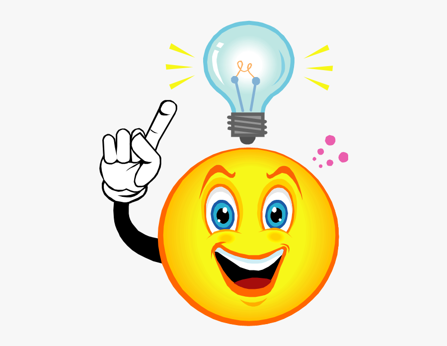 Idea Pictures - - Thinking Emoji With Light Bulb, Transparent Clipart