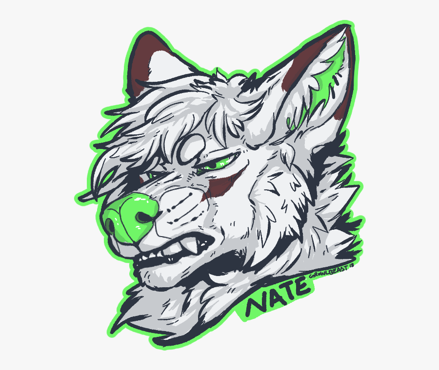 Snarky Wolf Face- By Tape {nma} - Cartoon Wolf Drawing, Transparent Clipart