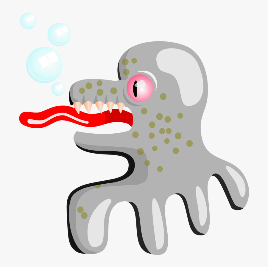 Sea Monster Creature Animal - Alien Octopus Cartoon Png, Transparent Clipart